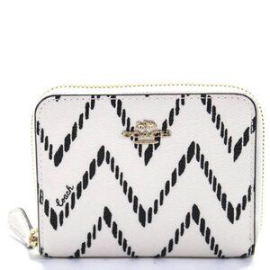 Coach F56270 Geo Chevron Small Zip Around Wallet Midnight Multi Bifold Clutch